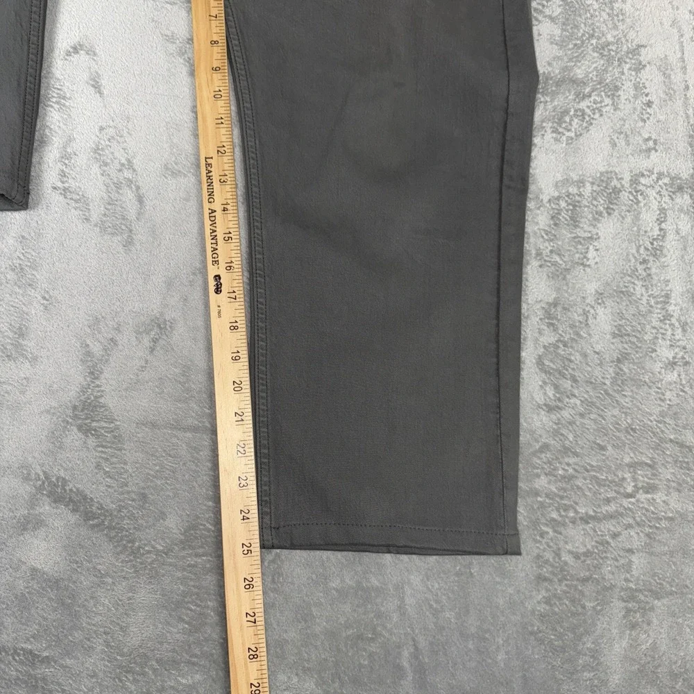 Levis 505 Regular Fit Denim Gray Jeans (38x25 CUSTOM) White Tab Straight Stretch